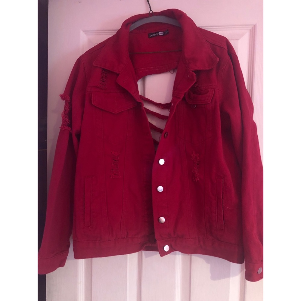 Distressed Red Jacket (OPEN TO OFFERS)